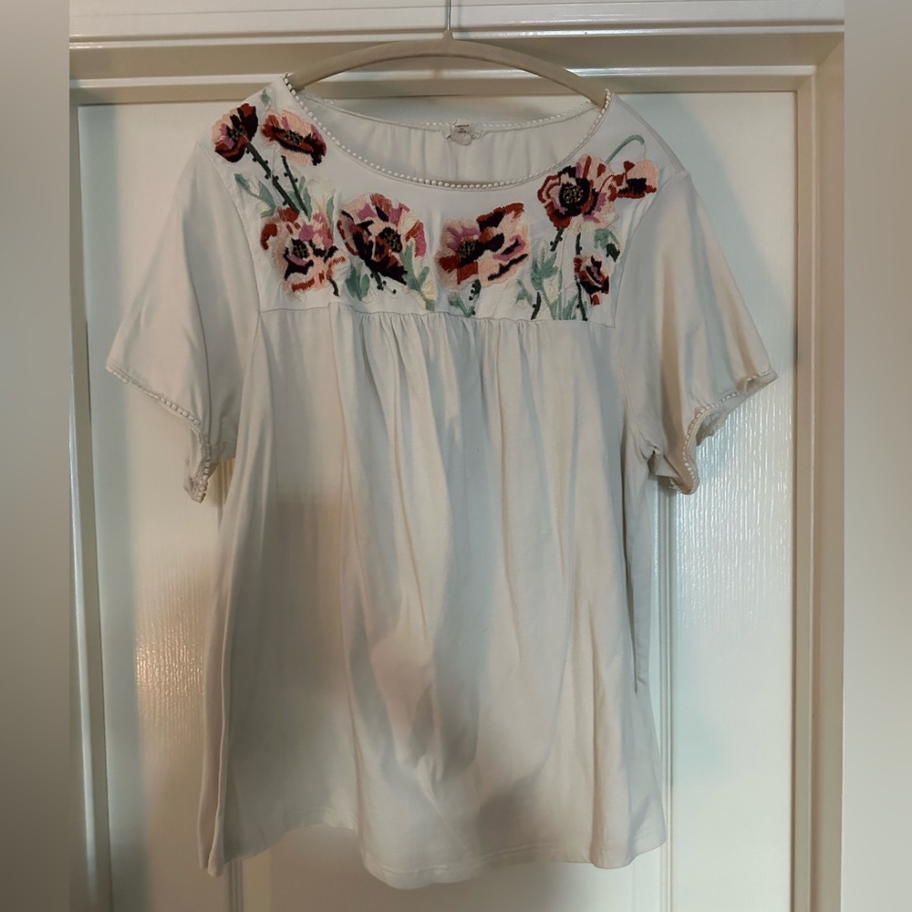 Anthropologie Floral Embroidered Women's Top size 1x